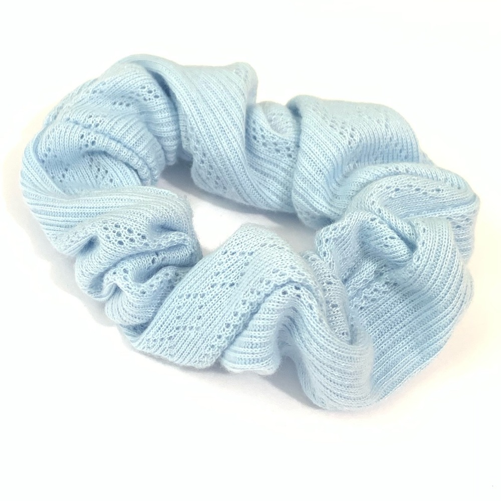 New Light Blue Knit Scrunchie